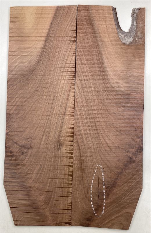 Top Nussbaum, europ., strukturiert 2-tlg. 8mm Einzelstück #107